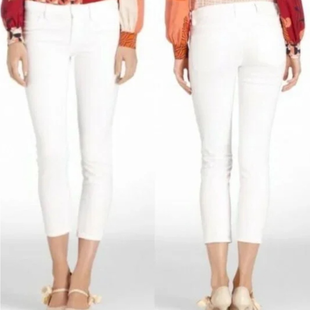 Tori Burch Cropped Slim White Jeans Size 26
